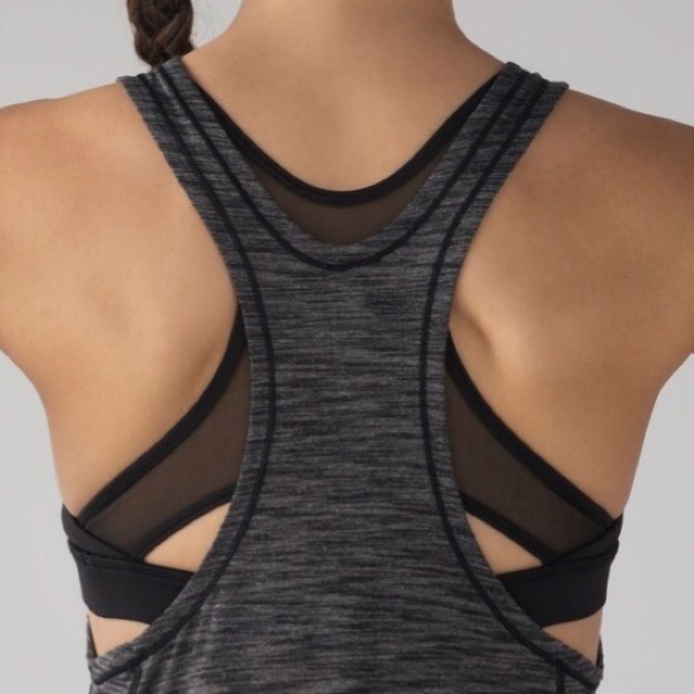 lululemon athletica Heathered Charcoal Racerback Tank Top